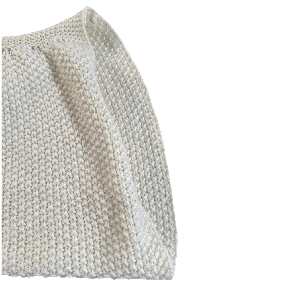 TRISTAN Cream Chunky Knit Infinity Scarf Wool‎ Textured Winter Snood